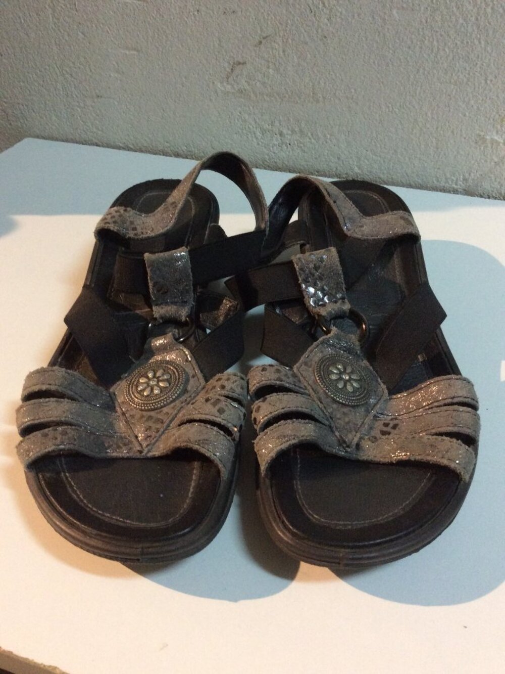 Made in Italy Genuine Soft Leather Boho Lagenlook Sandals Size 39